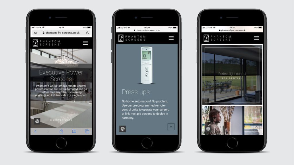 Phantom Website Design on Mobile