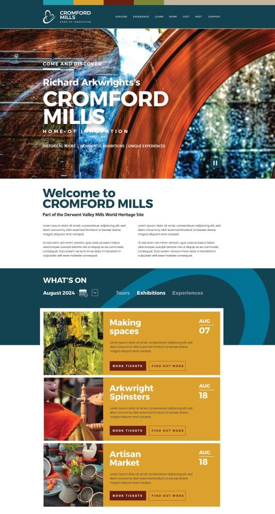 cromford mills website design