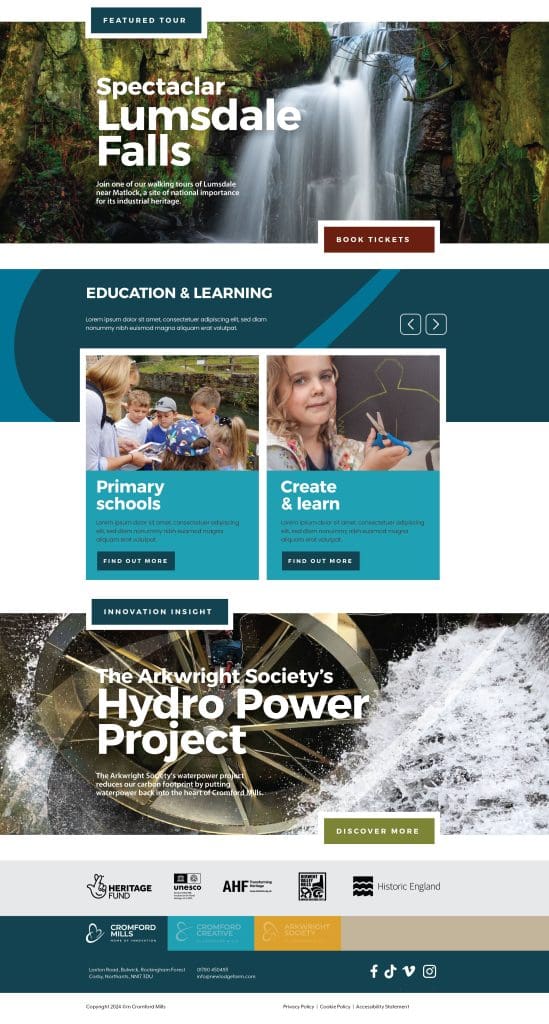 cromford mills website design