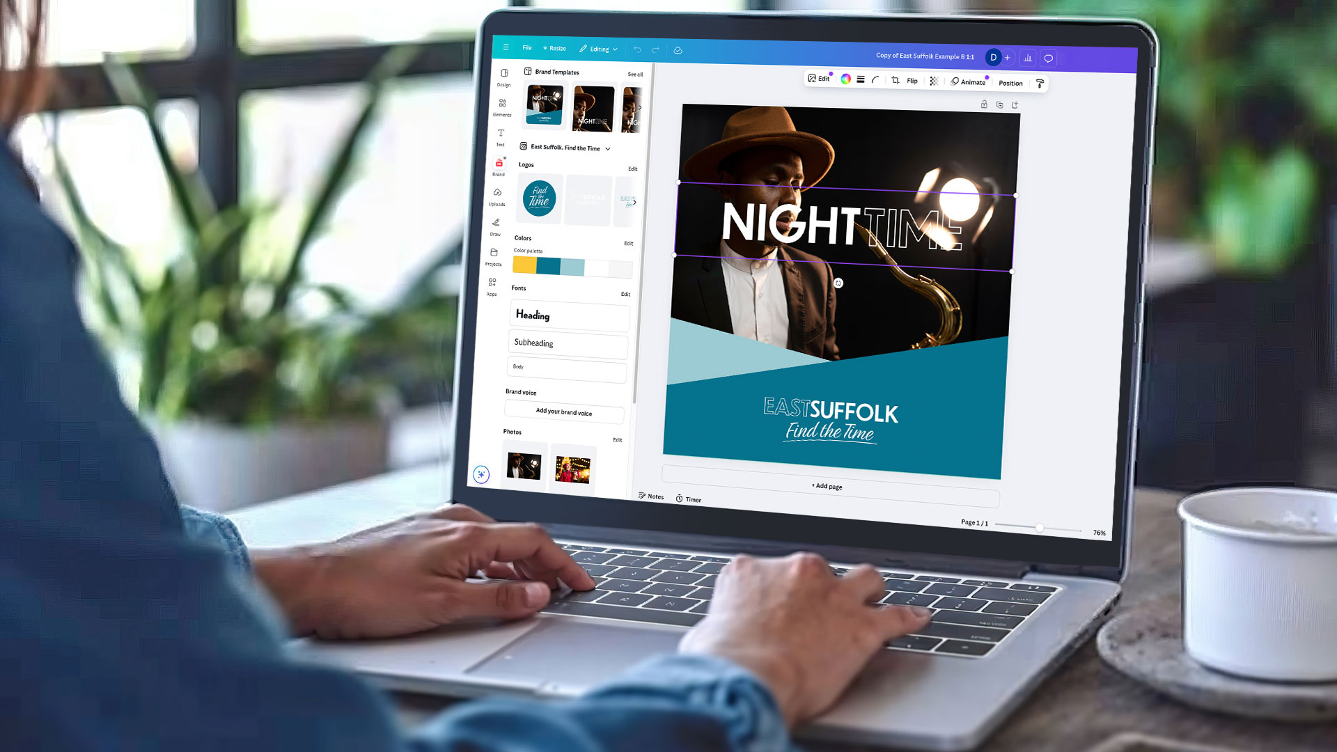 designer using canva