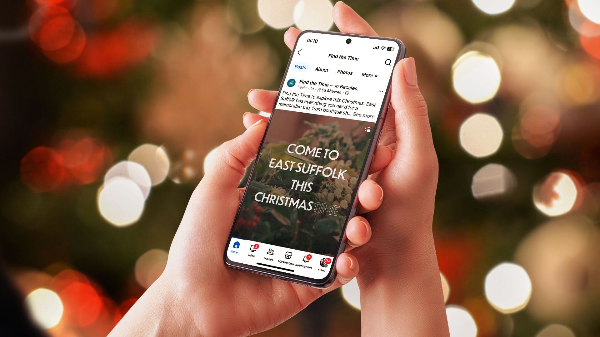 find the time social post at christmas