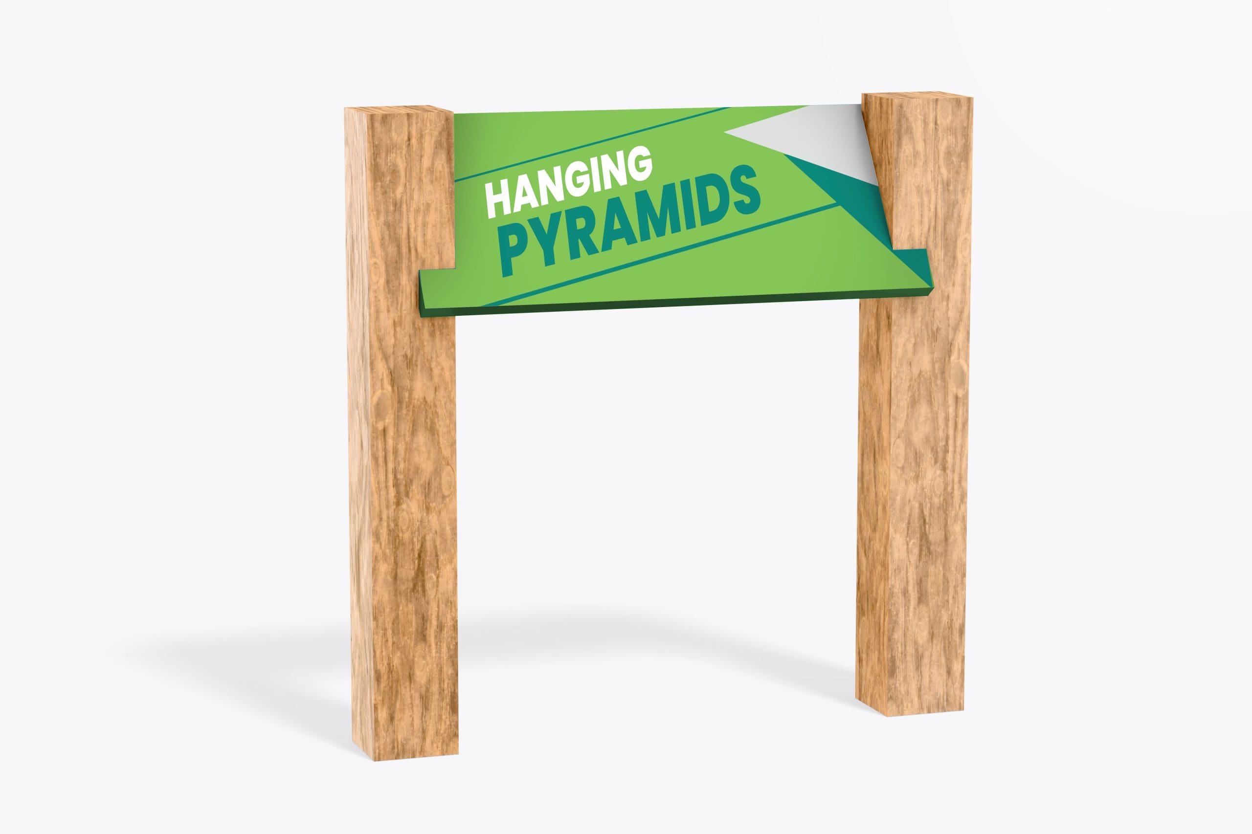 HighBrid Signage - hanging pyramids