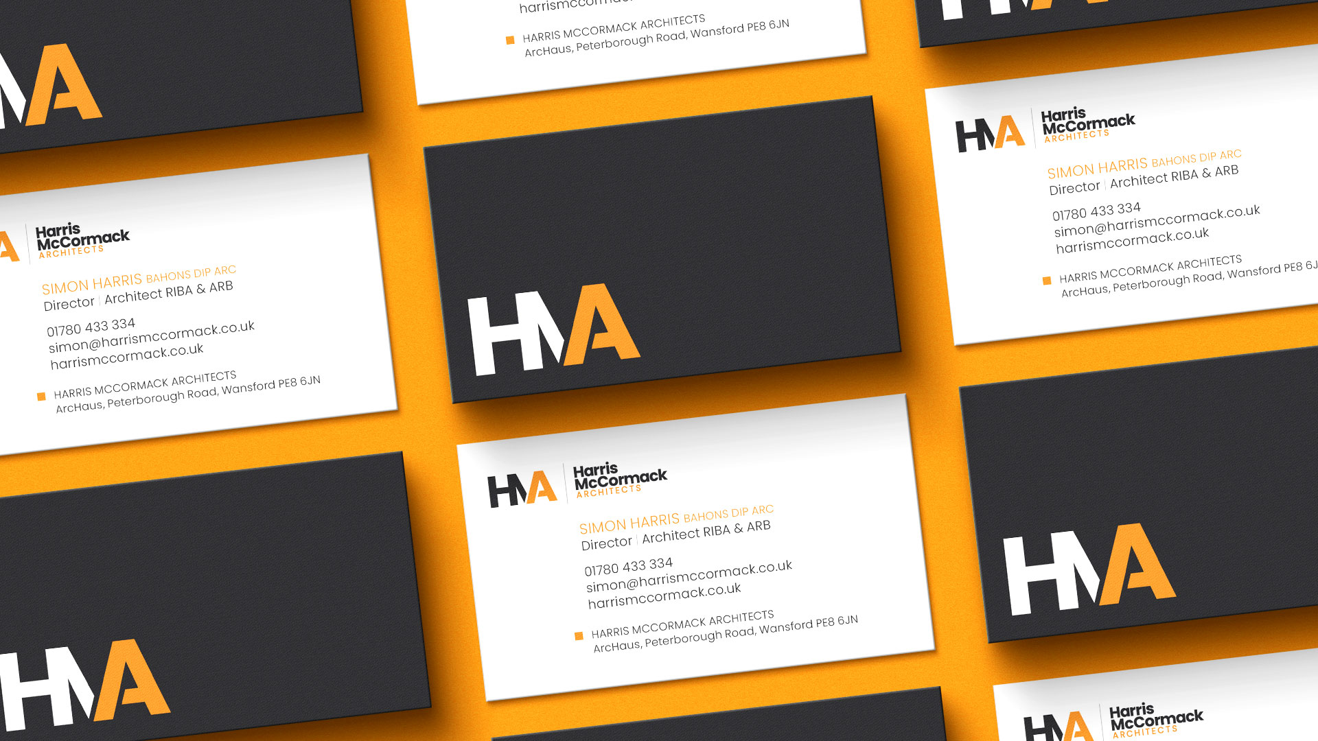 harris mccormack architects business card design