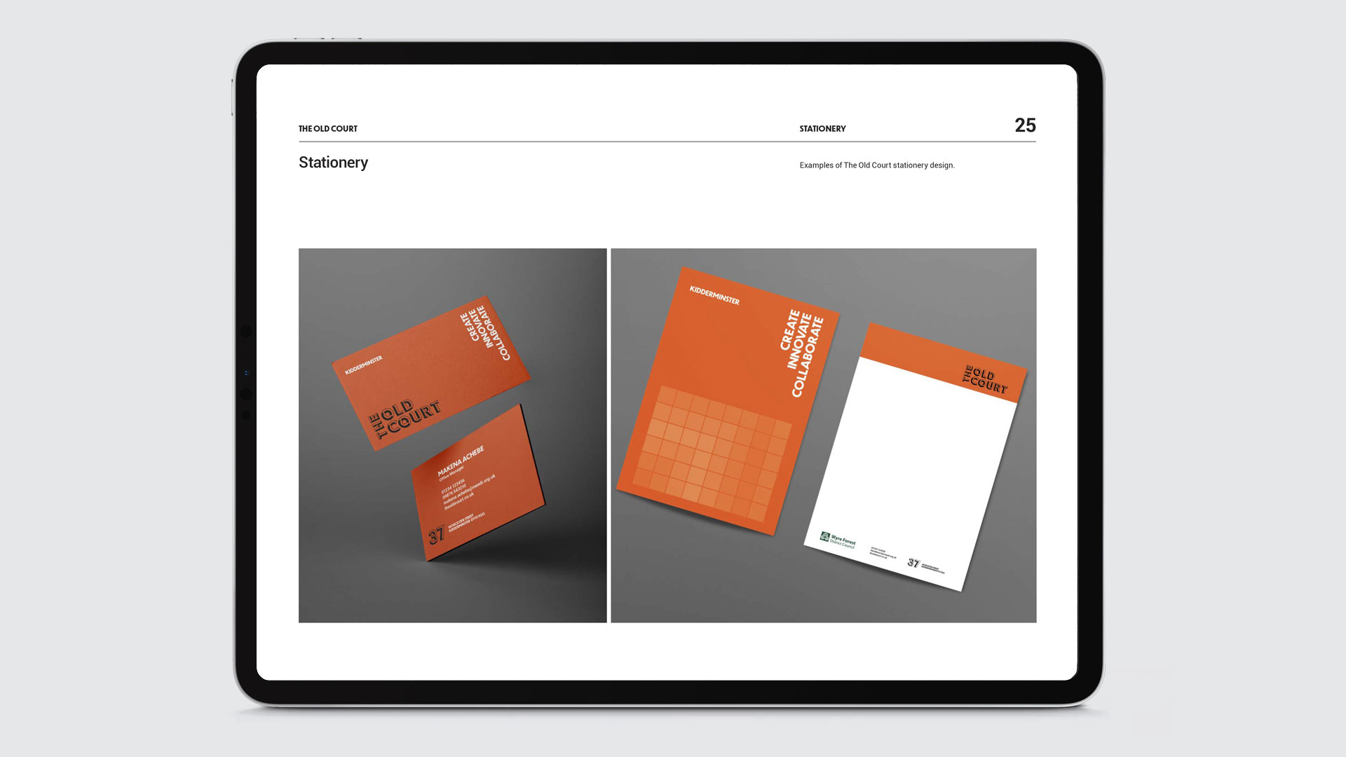 the old court brand manual stationery