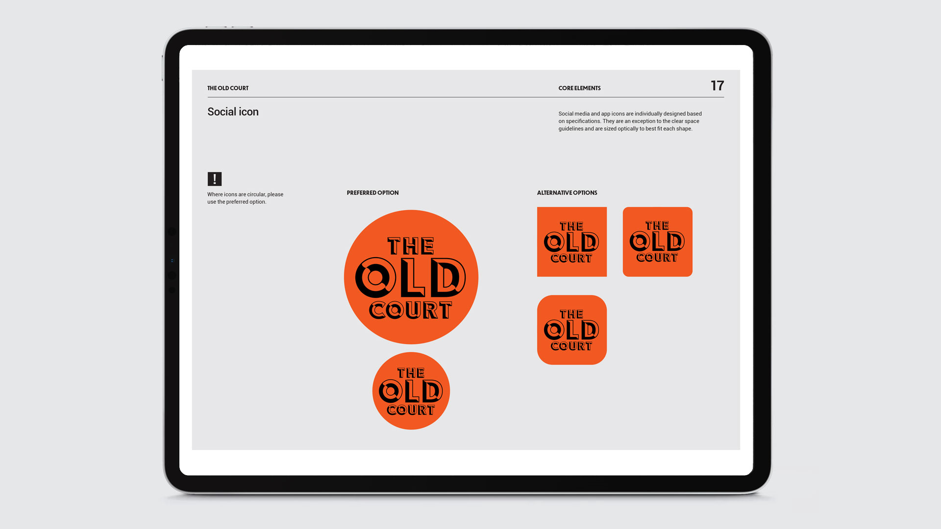 the old court brand manual social icon