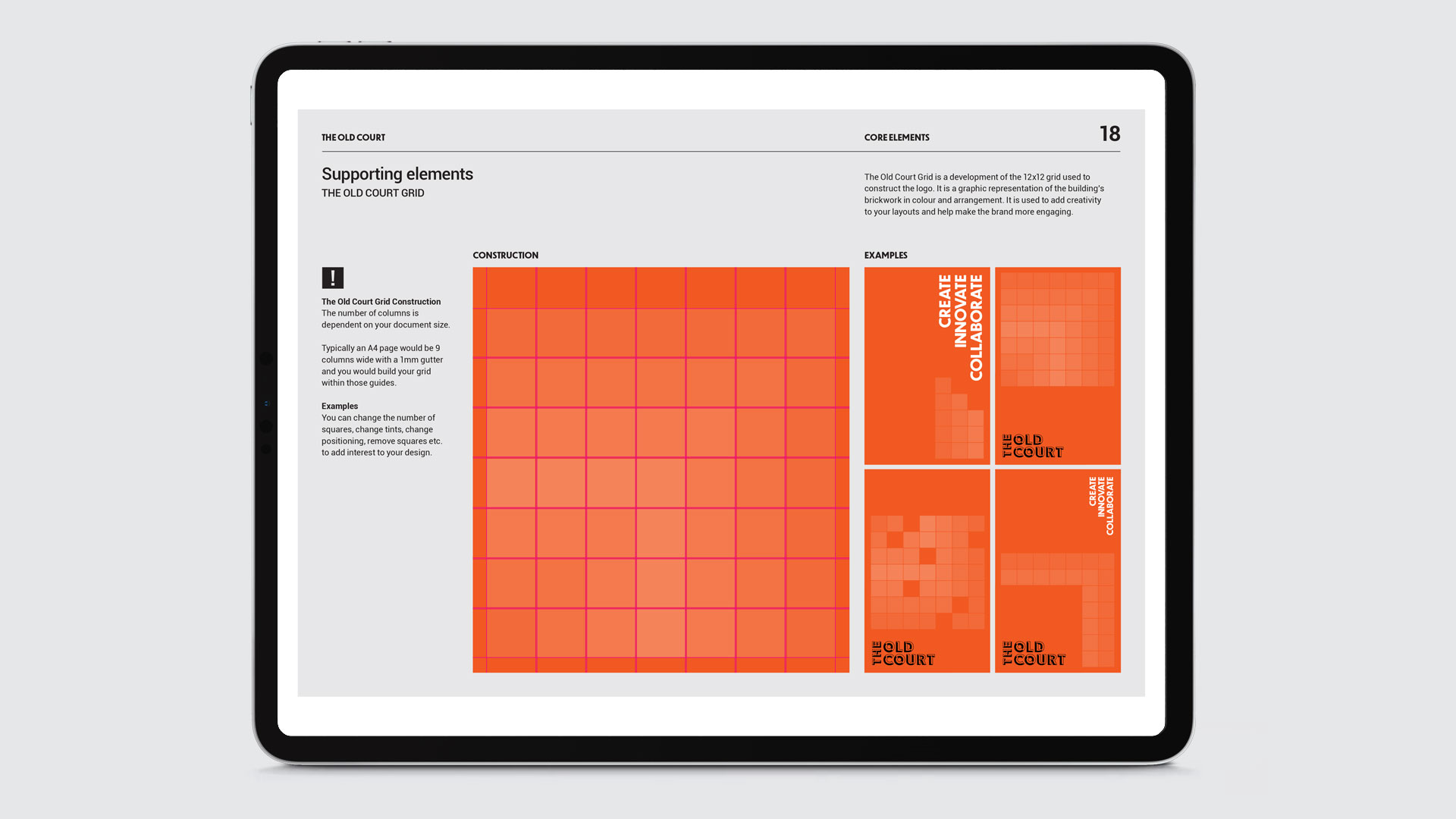 the old court brand manual supporting elements