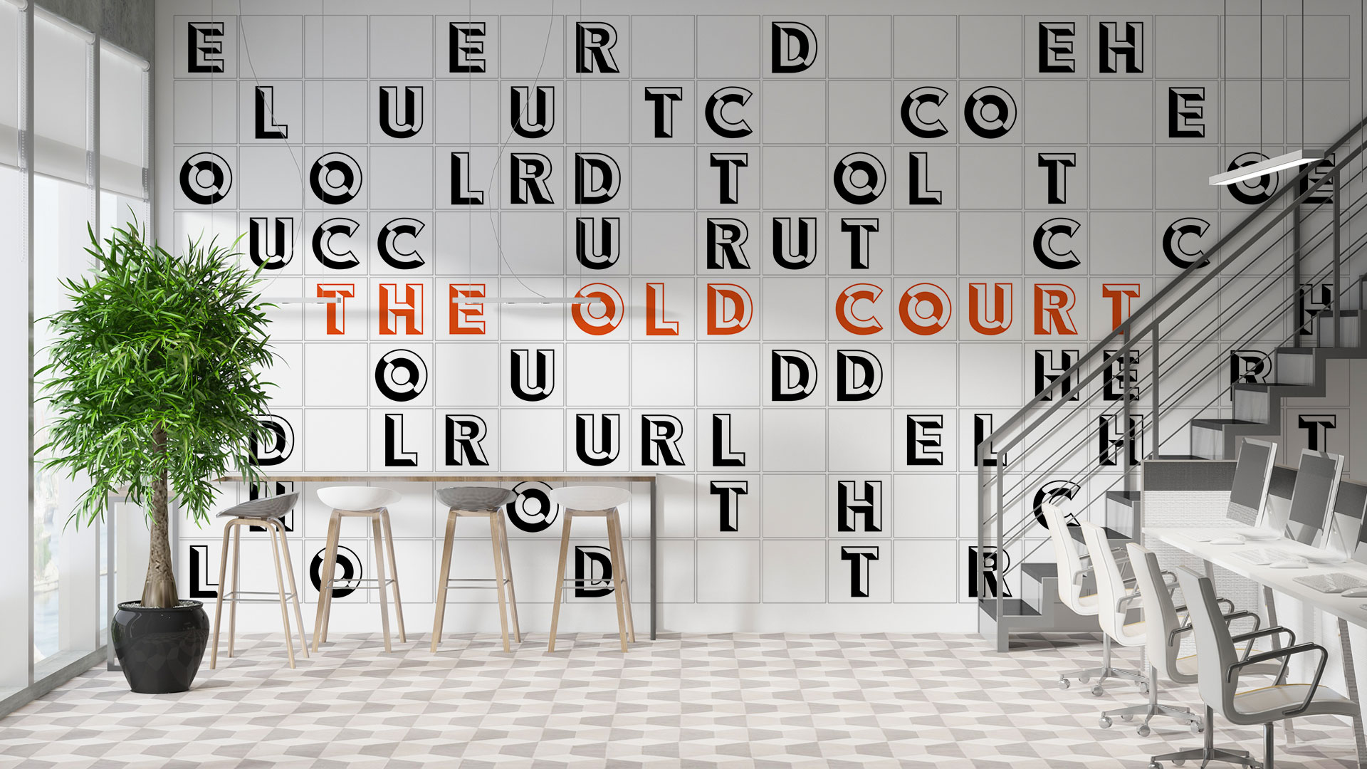 the old court wall graphic