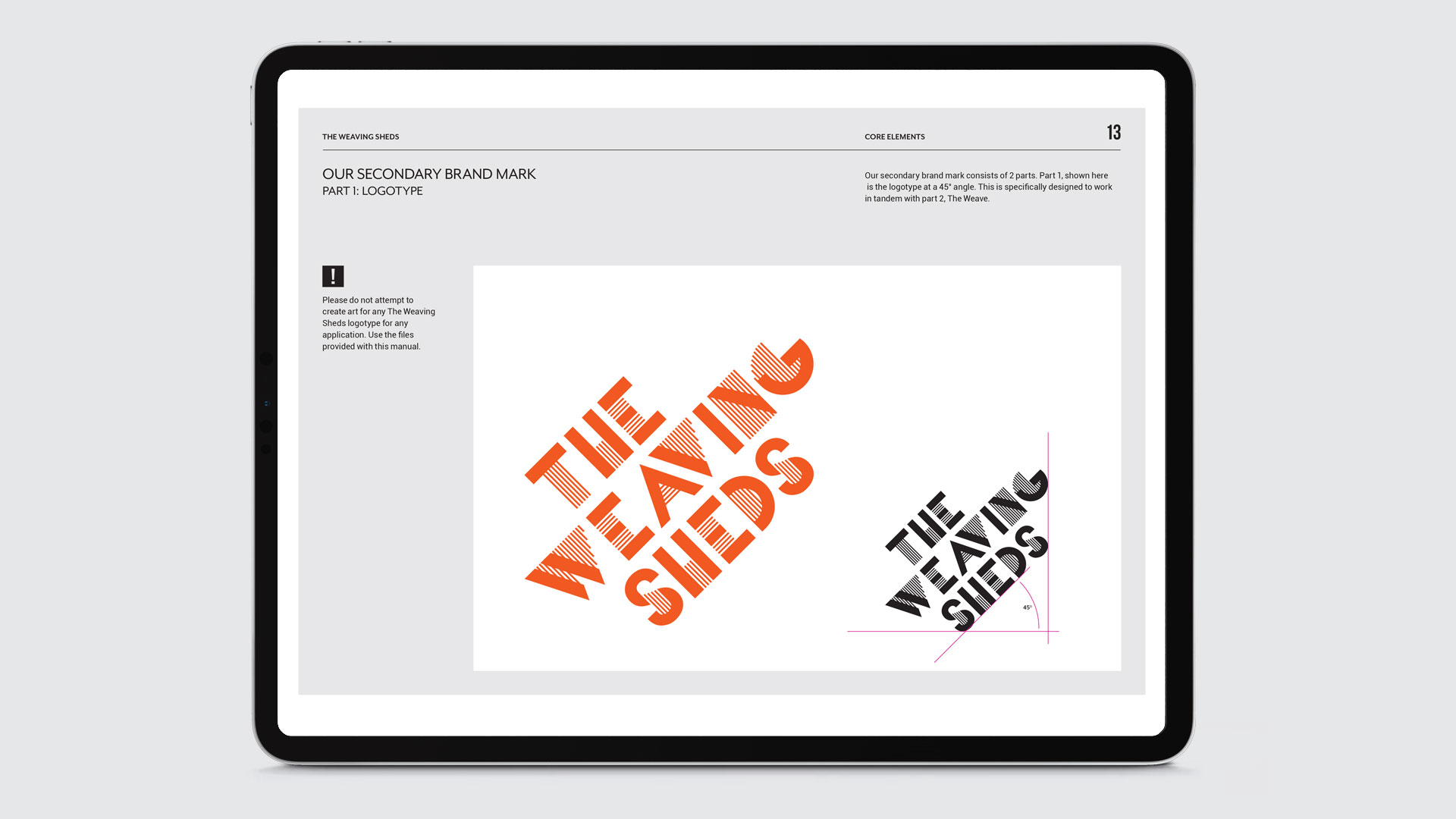 the weaving sheds brand manual secondary brand mark