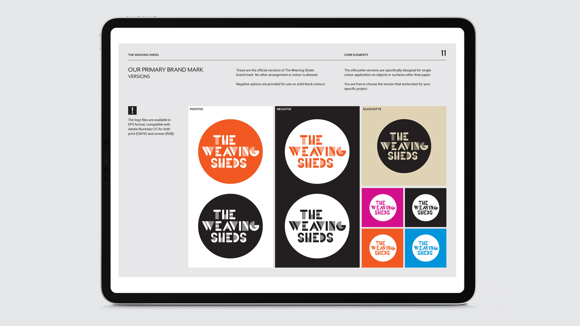 the weaving sheds brand manual primary brand mark