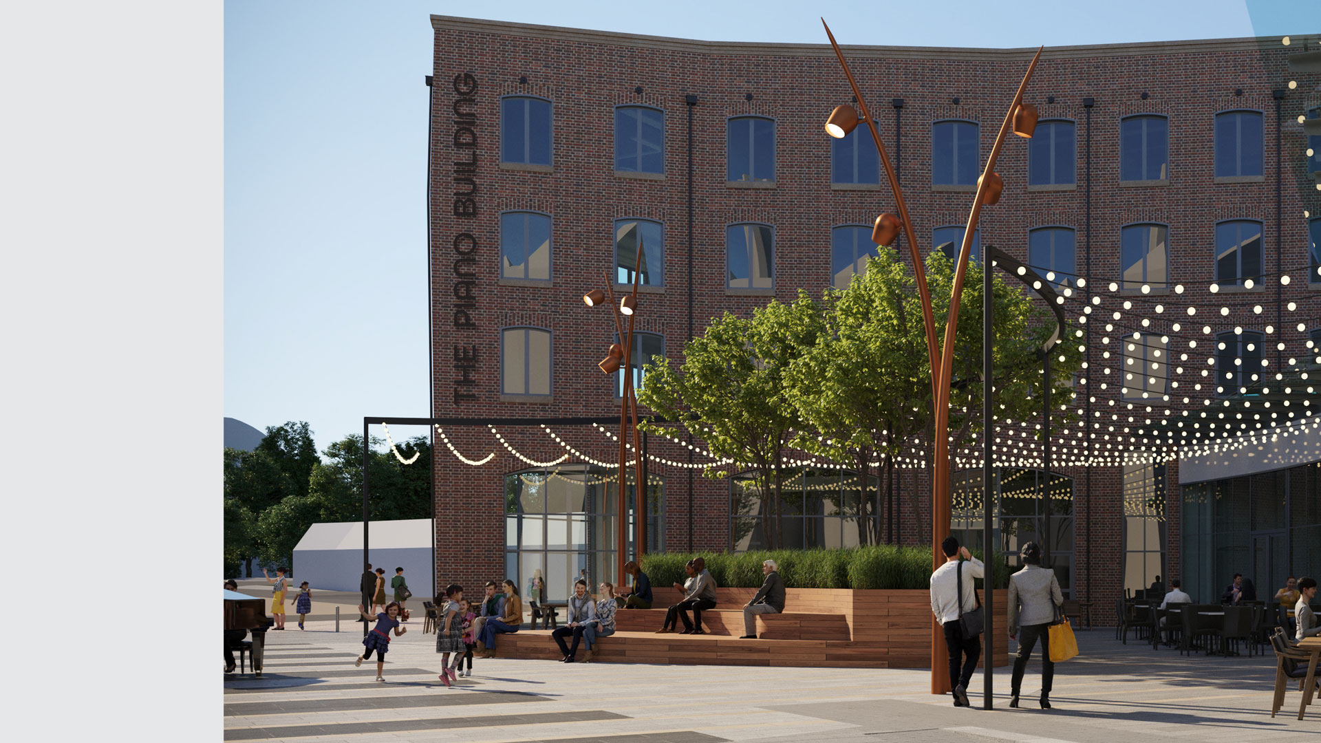 the piano building exterior mockup